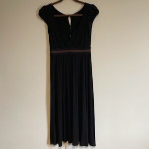 Theory Jersey Knit MIDI Dress SM Black Witchy Alt Grunge Dark Contemporary